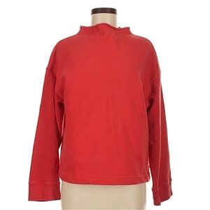 Madewell Women's Red Funnel Neck Sweatshirt Pullover Cozy Casual Street Style